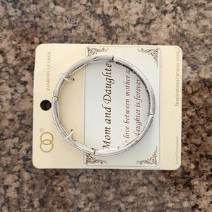 Mom and Daughter Fashion Stretchable Bracelet Silver Metal